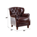 Brancaster Accent Chair, Vintage Brown & Aluminum Acme