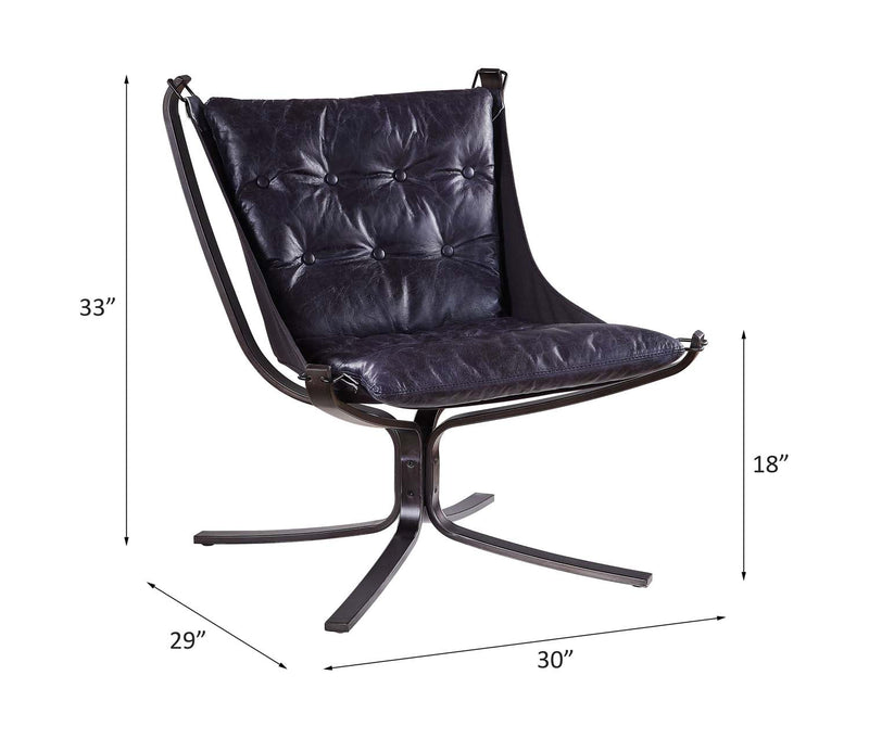 Carney Accent Chair, Vintage Blue Top Grain Leather Acme