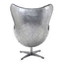 Brancaster British Flag Accent Chair w/Swivel, Pattern Fabric & Aluminum Acme