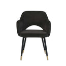 Applewood Accent Chair, Black Velvet & Gold Finish Acme
