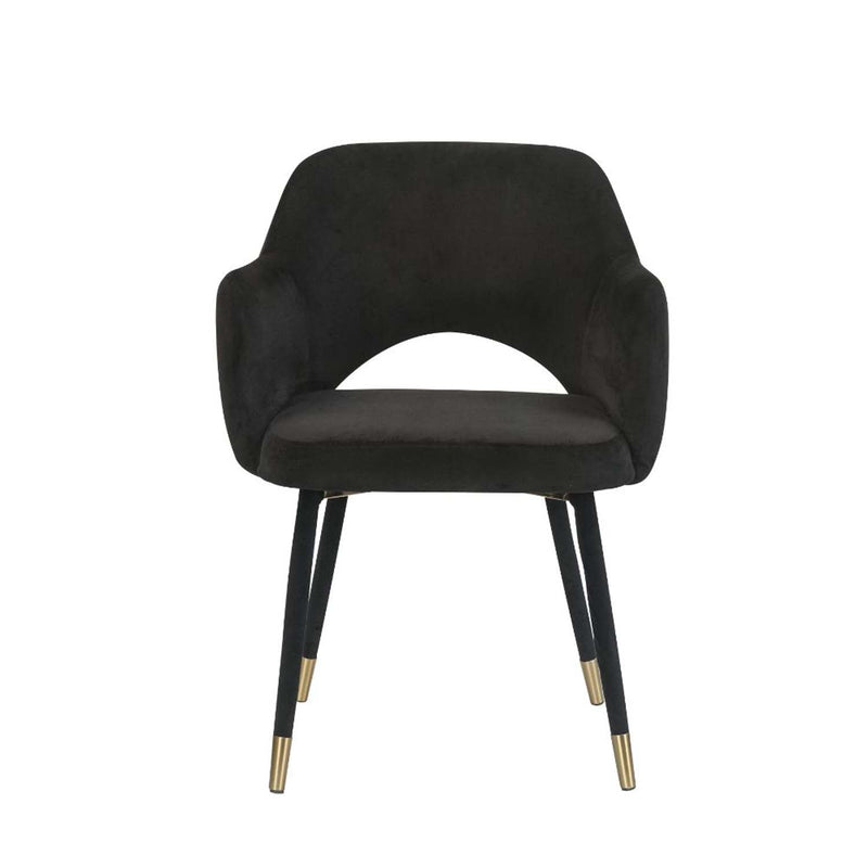 Applewood Accent Chair, Black Velvet & Gold Finish Acme