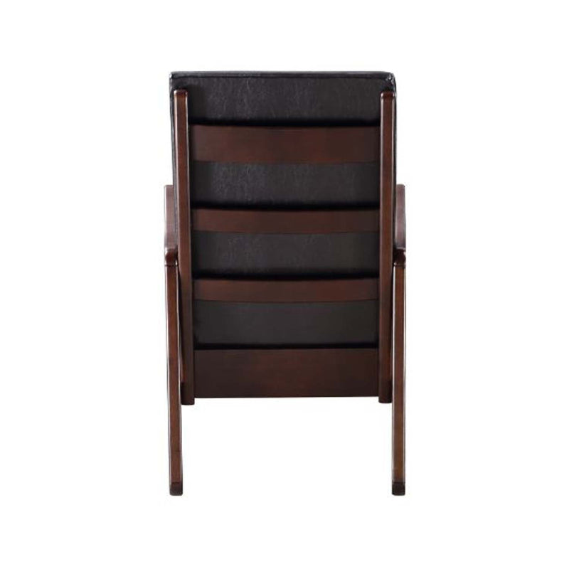 Raina Rocking Chair, Dark Brown Faux Leather & Espresso Finish Acme