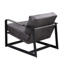 Locnos Accent Chair, Gray Top Grain Leather & Black Finish Acme