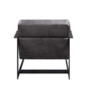 Locnos Accent Chair, Gray Top Grain Leather & Black Finish Acme