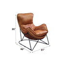 Thurshan Accent Chair, Aperol Top Grain Leather & Black Finish Acme