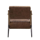Eacnlz Accent Chair, Cocoa Top Grain Leather & Matt Iron Finish Acme