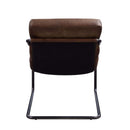 Dolgren Accent Chair, Sahara Top Grain Leather & Matt Iron Finish Acme