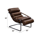 Dolgren Accent Chair, Sahara Top Grain Leather & Matt Iron Finish Acme