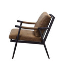 Anzan Accent Chair, Berham Chestnut Top Grain Leather & Matt Iron Finish Acme