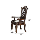 Vendome Arm Chair 2Pc, Faux Leather & Cherry Finish Acme