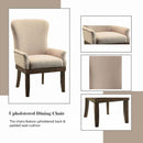 Landon Arm Chair, Beige Linen & Salvage Brown Finish Acme