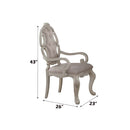 Ragenardus Arm Chair 2Pc, Fabric & Antique White Finish Acme