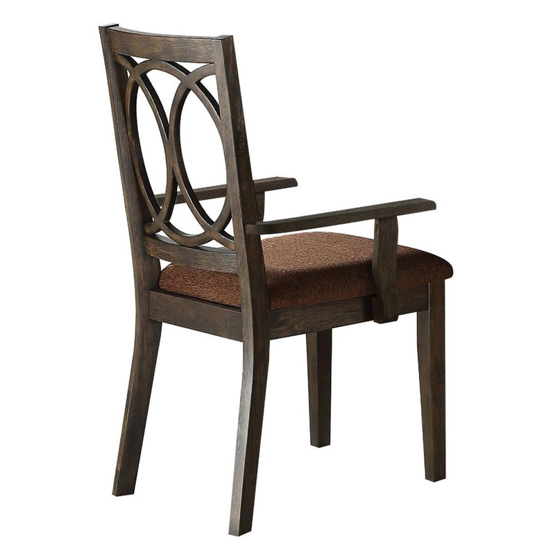 Jameson Arm Chair 2Pc, Brown Fabric & Espresso Finish Acme