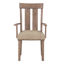 Nathaniel Arm Chair 2Pc, Fabric & Maple Finish Acme