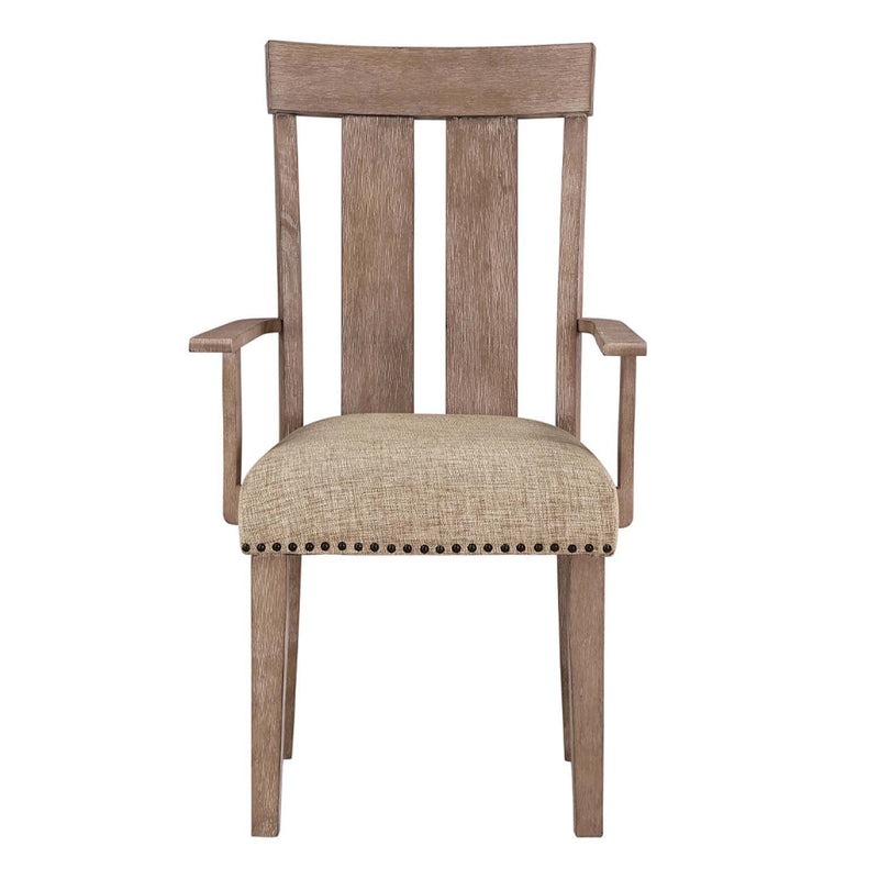 Nathaniel Arm Chair 2Pc, Fabric & Maple Finish Acme