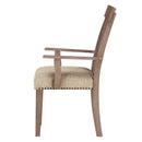 Nathaniel Arm Chair 2Pc, Fabric & Maple Finish Acme