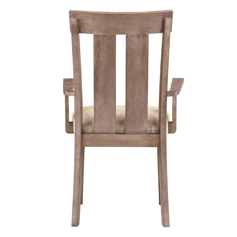 Nathaniel Arm Chair 2Pc, Fabric & Maple Finish Acme