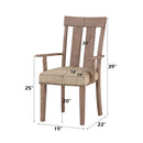Nathaniel Arm Chair 2Pc, Fabric & Maple Finish Acme