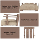 Nathaniel Arm Chair 2Pc, Fabric & Maple Finish Acme