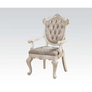 Chantelle Arm Chair 2Pc, Rose Gold Faux Leather & Pearl White Finish Acme