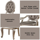 Northville Arm Chair 2Pc, Faux Leather & Antique Silver Finish Acme