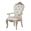 Gorsedd Arm Chair 2Pc, Cream Fabric & Golden Ivory Finish Acme