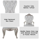 Gorsedd Arm Chair 2Pc, Cream Fabric & Golden Ivory Finish Acme