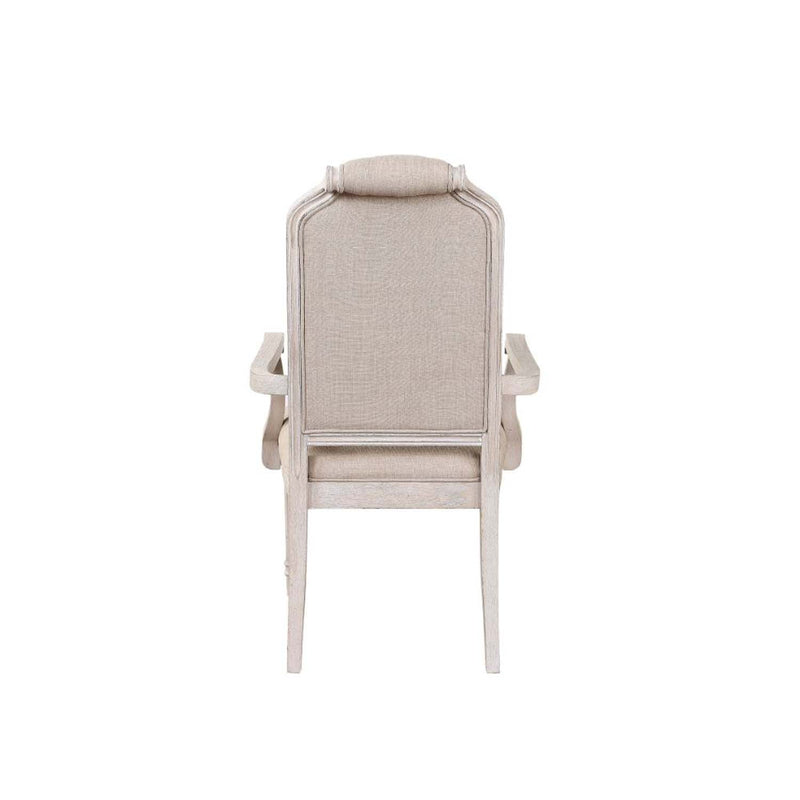Wynsor Arm Chair 2Pc, Antique White Finish Acme