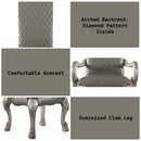 Dresden Arm Chair 2Pc, Faux Leather &Vintage Bone White Finish Acme