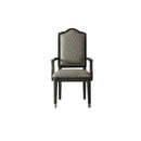 House Beatrice Arm Chair 2Pc, Two Tone Gray Fabric & Charcoal Finish Acme