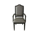 House Beatrice Arm Chair 2Pc, Two Tone Gray Fabric & Charcoal Finish Acme