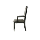 House Beatrice Arm Chair 2Pc, Two Tone Gray Fabric & Charcoal Finish Acme