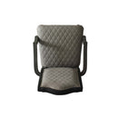 House Beatrice Arm Chair 2Pc, Two Tone Gray Fabric & Charcoal Finish Acme