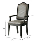 House Beatrice Arm Chair 2Pc, Two Tone Gray Fabric & Charcoal Finish Acme
