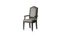 House Beatrice Arm Chair 2Pc, Two Tone Gray Fabric & Charcoal Finish Acme