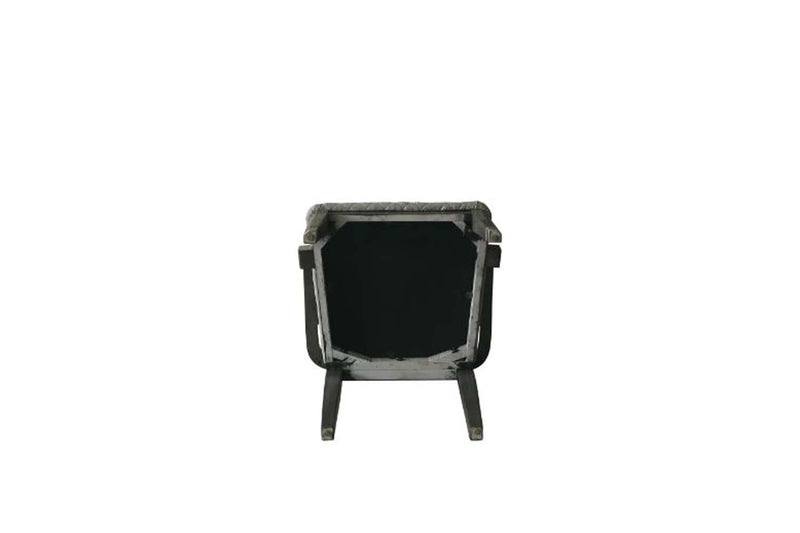 House Beatrice Arm Chair 2Pc, Two Tone Gray Fabric & Charcoal Finish Acme