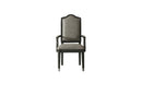 House Beatrice Arm Chair 2Pc, Two Tone Gray Fabric & Charcoal Finish Acme