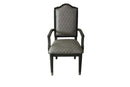 House Beatrice Arm Chair 2Pc, Two Tone Gray Fabric & Charcoal Finish Acme