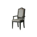 House Beatrice Arm Chair 2Pc, Two Tone Gray Fabric & Charcoal Finish Acme