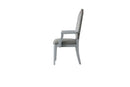 House Marchese Arm Chair 2Pc, Two Tone Gray Fabric & Pearl Gray Finish Acme