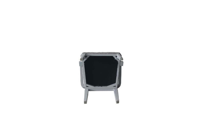 House Marchese Arm Chair 2Pc, Two Tone Gray Fabric & Pearl Gray Finish Acme