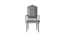 House Marchese Arm Chair 2Pc, Two Tone Gray Fabric & Pearl Gray Finish Acme