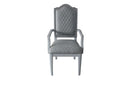 House Marchese Arm Chair 2Pc, Two Tone Gray Fabric & Pearl Gray Finish Acme