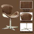 Brancaster Accent Chair w/Swivel, Retro Brown Top Grain Leather & Aluminum Acme