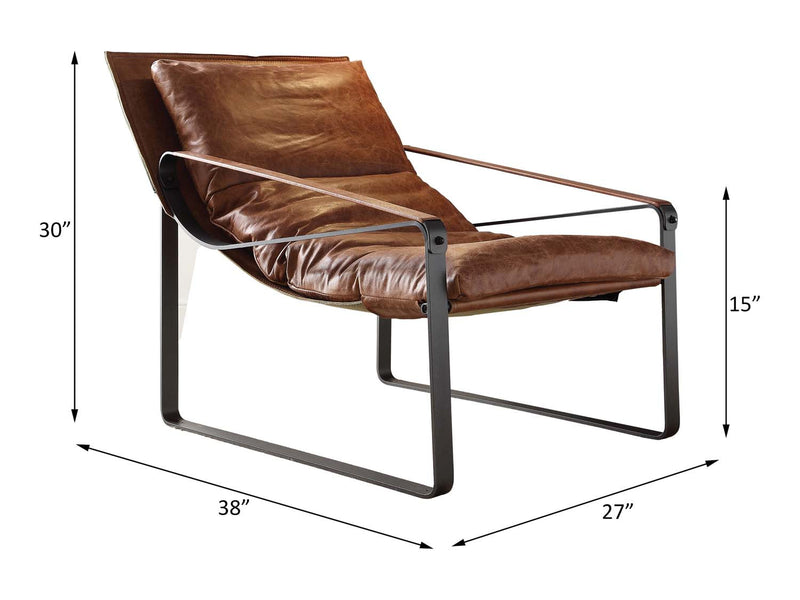 Quoba Accent Chair, Cocoa Top Grain Leather Acme