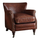 Leeds Accent Chair, Vintage Dark Brown Top Grain Leather Acme