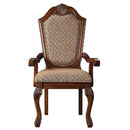 Chateau De Ville Arm Chair 2Pc, Fabric & Cherry Finish Acme