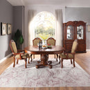 Chateau De Ville Arm Chair 2Pc, Fabric & Cherry Finish Acme