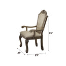 Chateau De Ville Arm Chair 2Pc, Faux Leather & Antique White Finish Acme