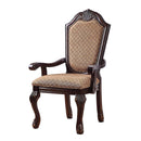 Chateau De Ville Arm Chair 2Pc, Fabric & Espresso Finish Acme